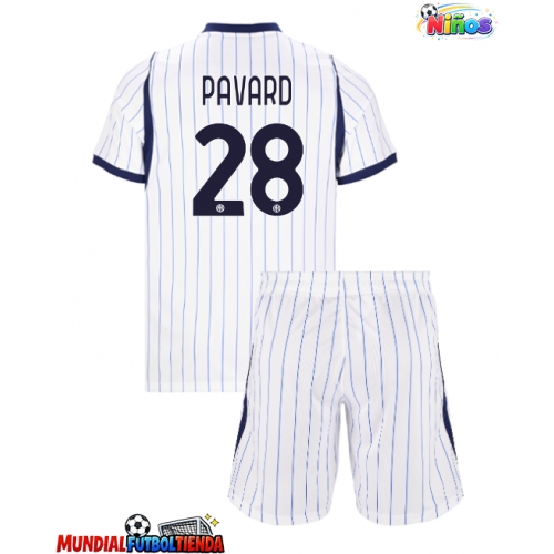 Camiseta Inter Milan Benjamin Pavard #28 Segunda Equipación Replica 2026-27 para niños mangas cortas (+ Pantalones cortos)